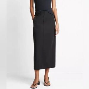 Vince Straight Fit Midi Trouser Skirt Black NWT Size 2